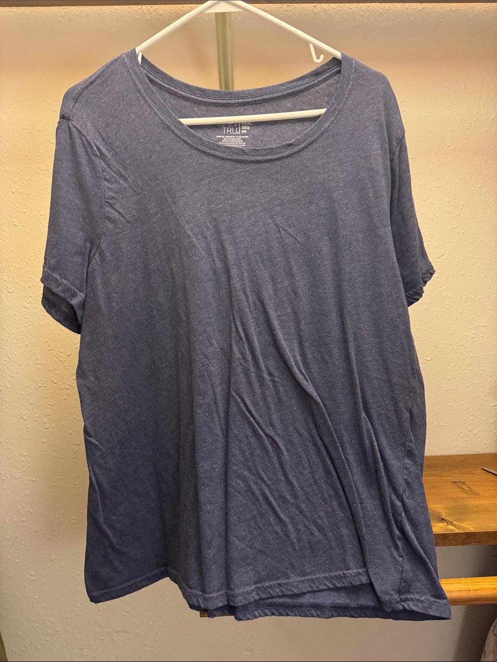 Blue Short-Sleeve Crewneck womens Shirt
